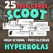 Hyperbolas SCOOT TASK CARDS Math Game - No Prep PreCalculus Review Activity