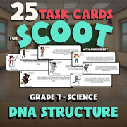 DNA Structure SCOOT TASK CARDS Science Game - No Prep Grade 7 Review Activity