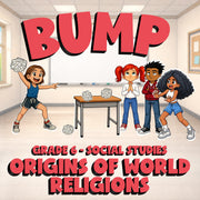 Origins of World Religions BUMP Socials Game - No Prep Grade 6 Review Activity