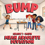 Mean Absolute Deviation BUMP Math Game - No Prep Grade 7 Review Activity