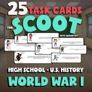 World War I SCOOT TASK CARDS U.S. History Game - No Prep Review Activity