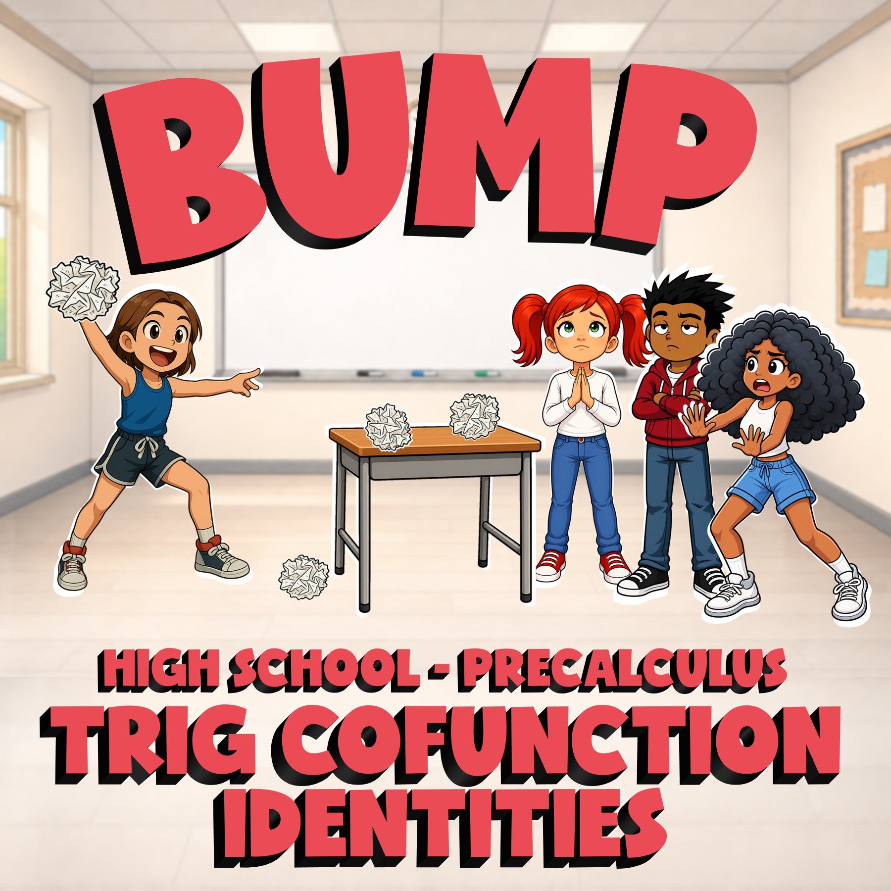Trig Cofunction Identities BUMP Math Game - No Prep PreCalculus Review Activity