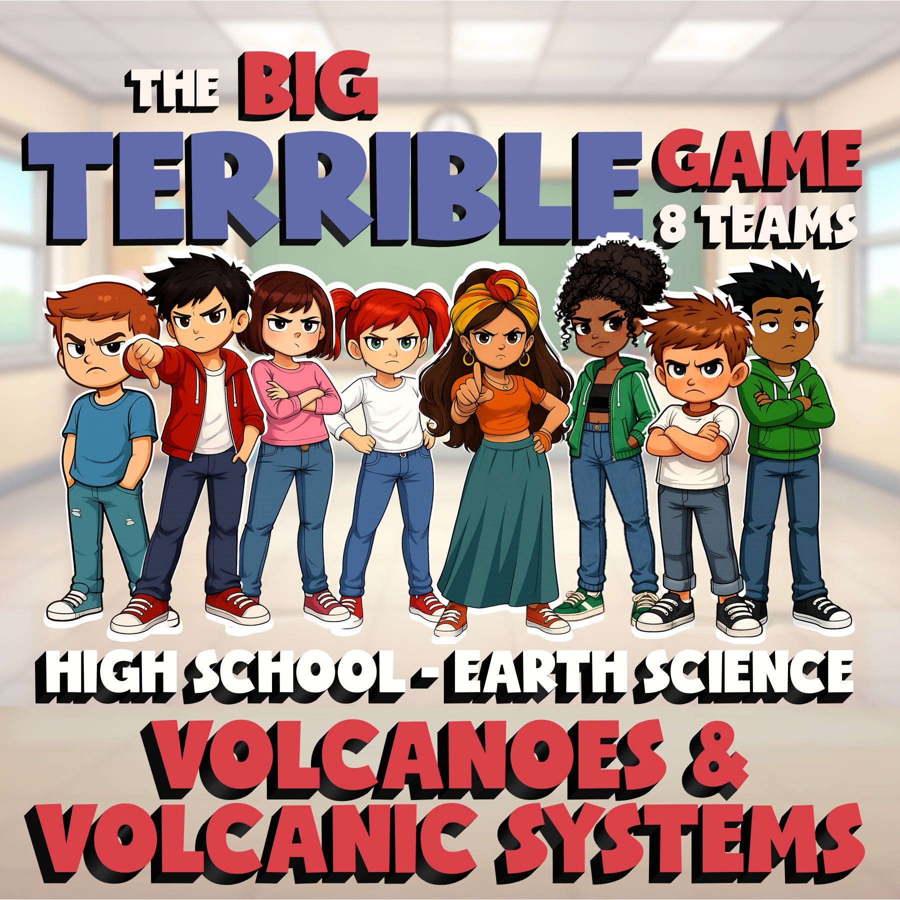Volcanoes & Volcanic Systems BIG TERRIBLE GAME - No Prep Earth Science Review