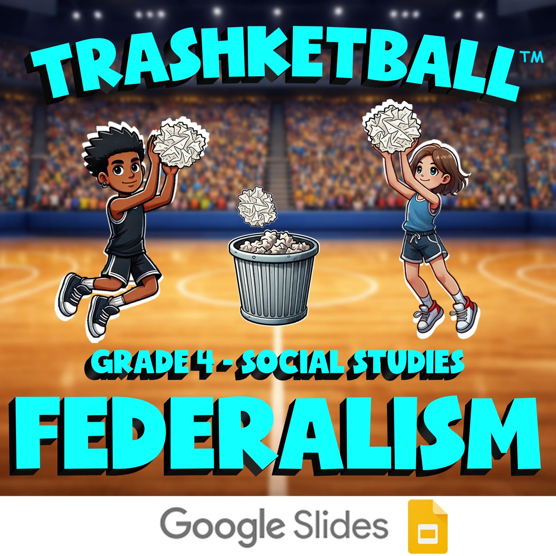 Federalism TRASHKETBALL Socials Game - No Prep Grade 4 Review Activity