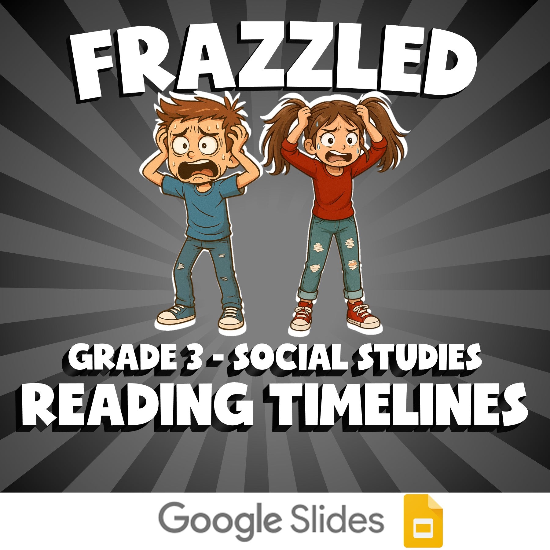 Reading Timelines FRAZZLED Socials Game - No Prep Grade 3 Review Activity