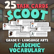 Academic Vocabulary SCOOT TASK CARDS ELA Game - No Prep Grade 11 Review Activity