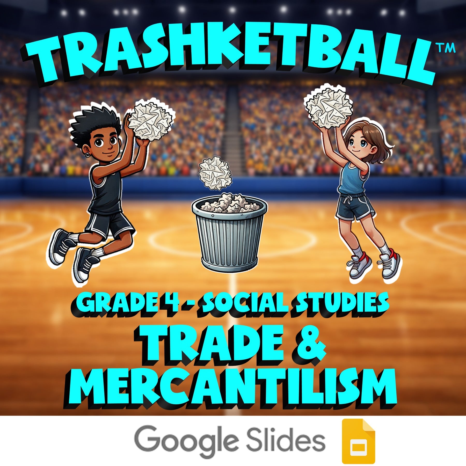 Trade & Mercantilism TRASHKETBALL Socials Game - No Prep Grade 4 Review Activity