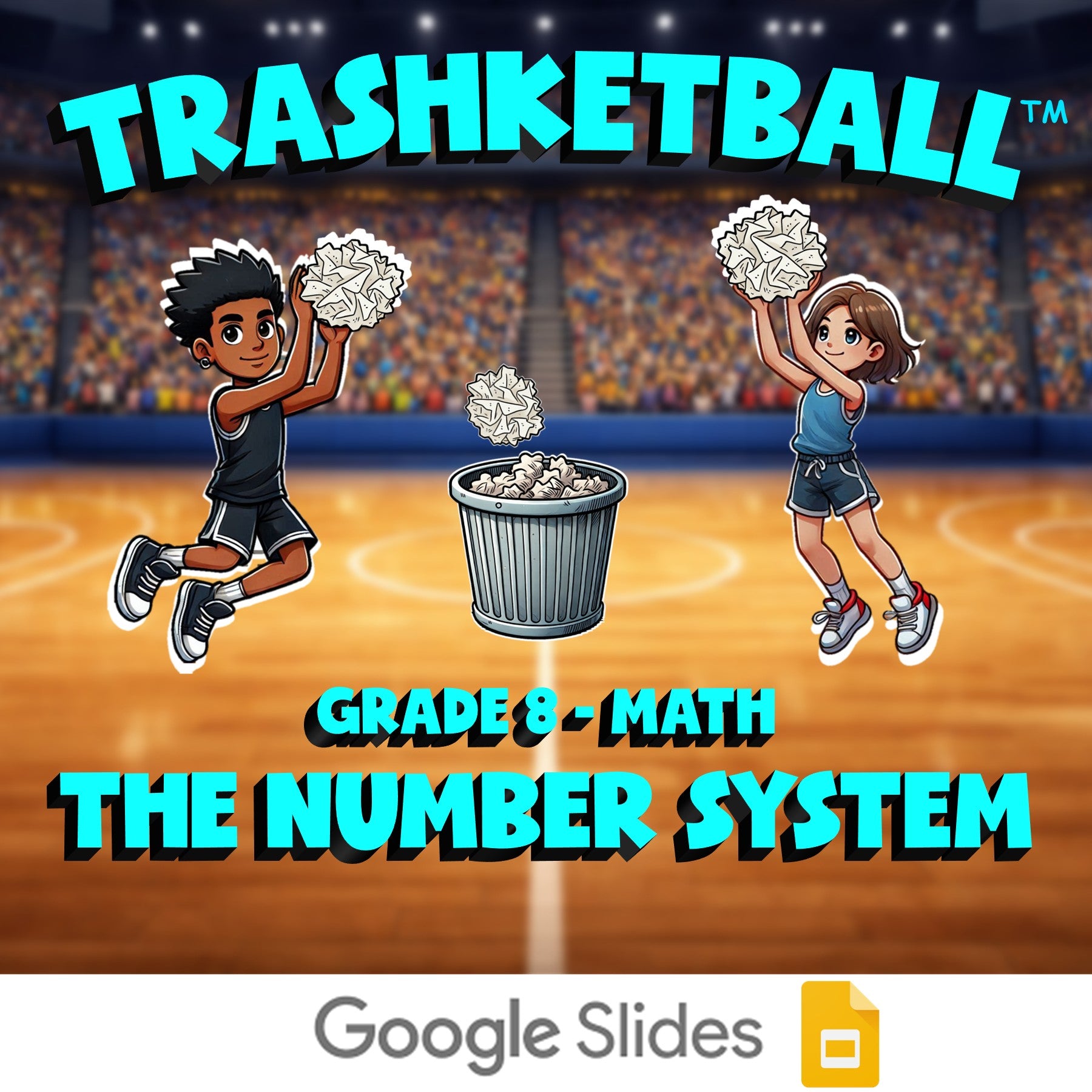 The Number System TRASHKETBALL Math Game - No Prep Grade 8 Review Activity
