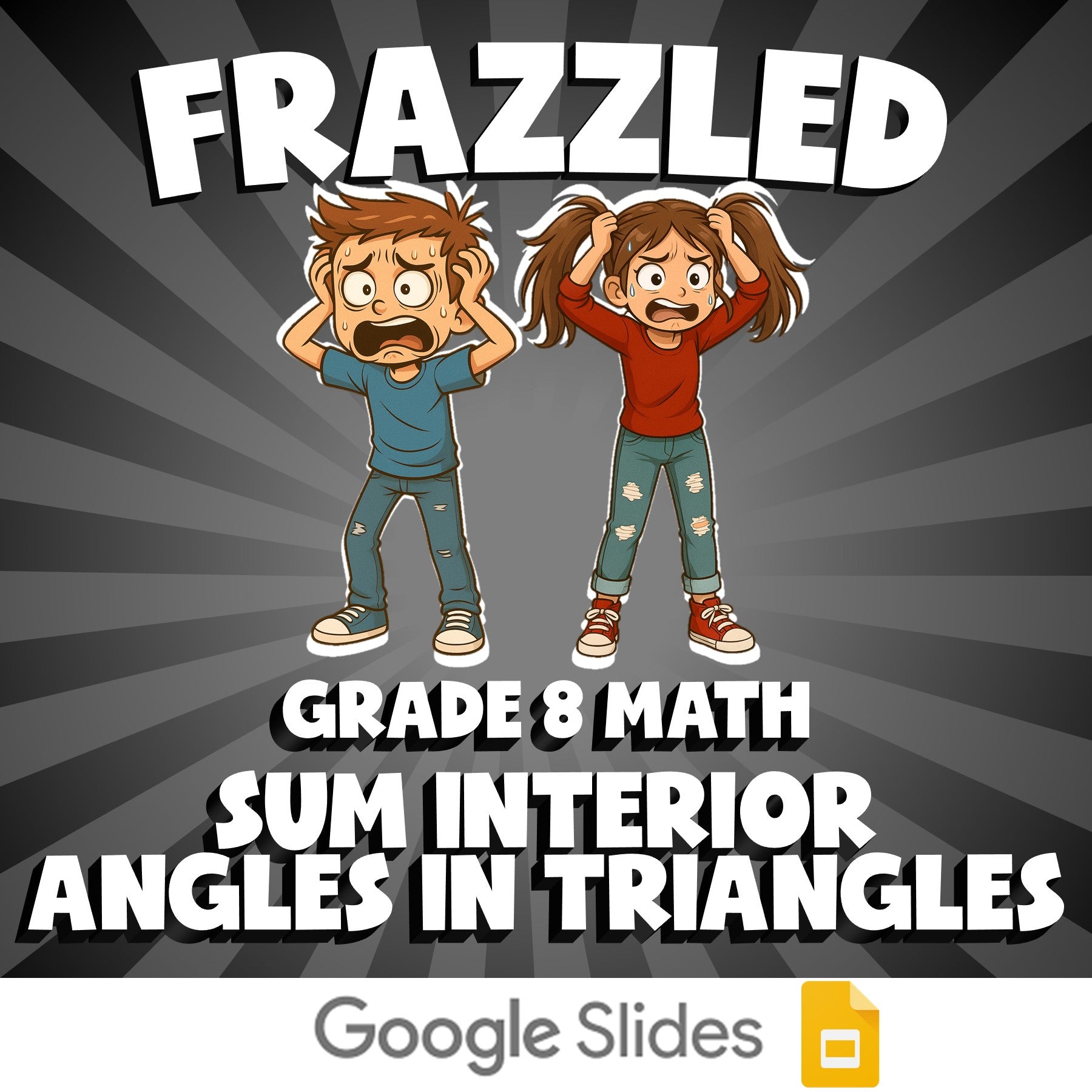 Sum Interior Angles in Triangles FRAZZLED Math Game - No Prep Grade 8 Review