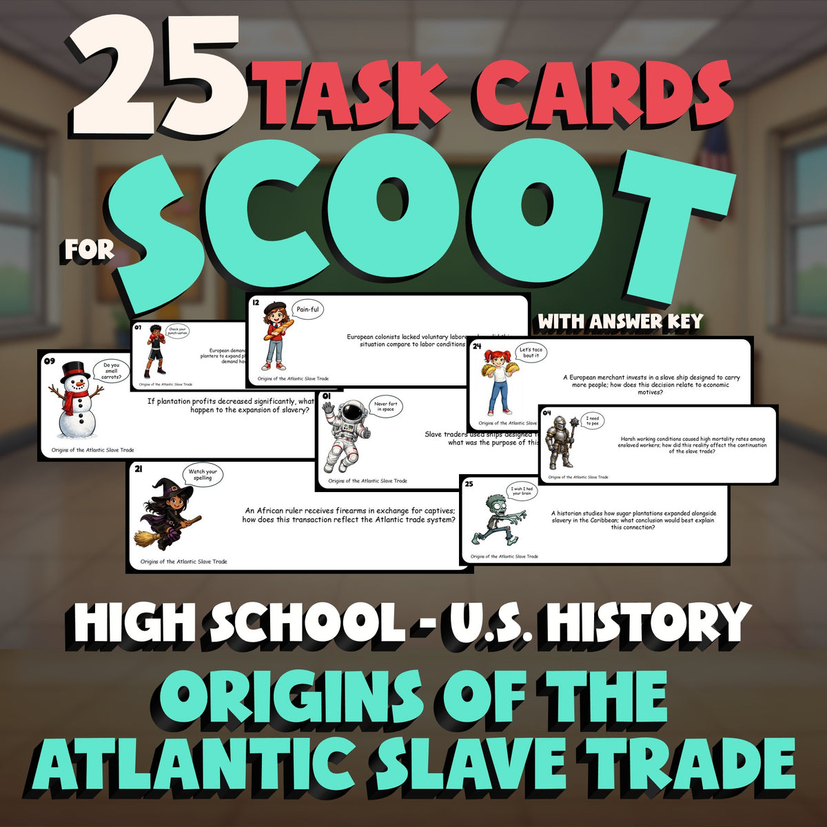 Origins of the Atlantic Slave Trade SCOOT TASK CARDS U.S. History Game - No Prep