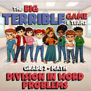 Division in Word Problems BIG TERRIBLE GAME - No Prep Grade 3 Math Review
