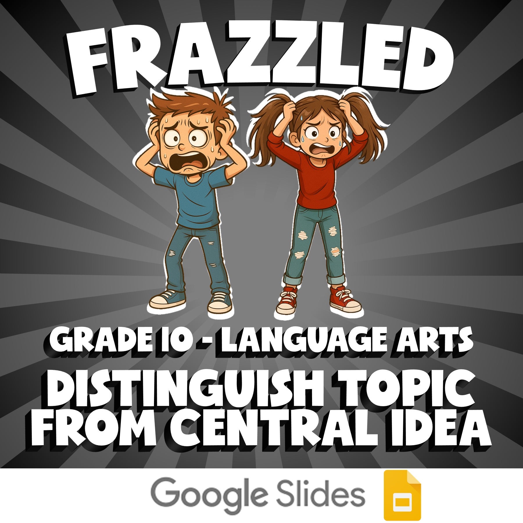 Distinguish Topic from Central Idea FRAZZLED ELA Game - No Prep Grade 10 Review