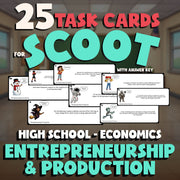 Entrepreneurship & Production SCOOT TASK CARDS Economics Game - No Prep Review