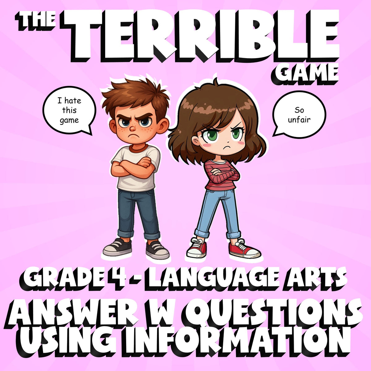 Answer W Questions Using Information THE TERRIBLE GAME - Grade 4 ELA Review