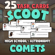 Comets SCOOT TASK CARDS Science Game - No Prep Astronomy Review Activity