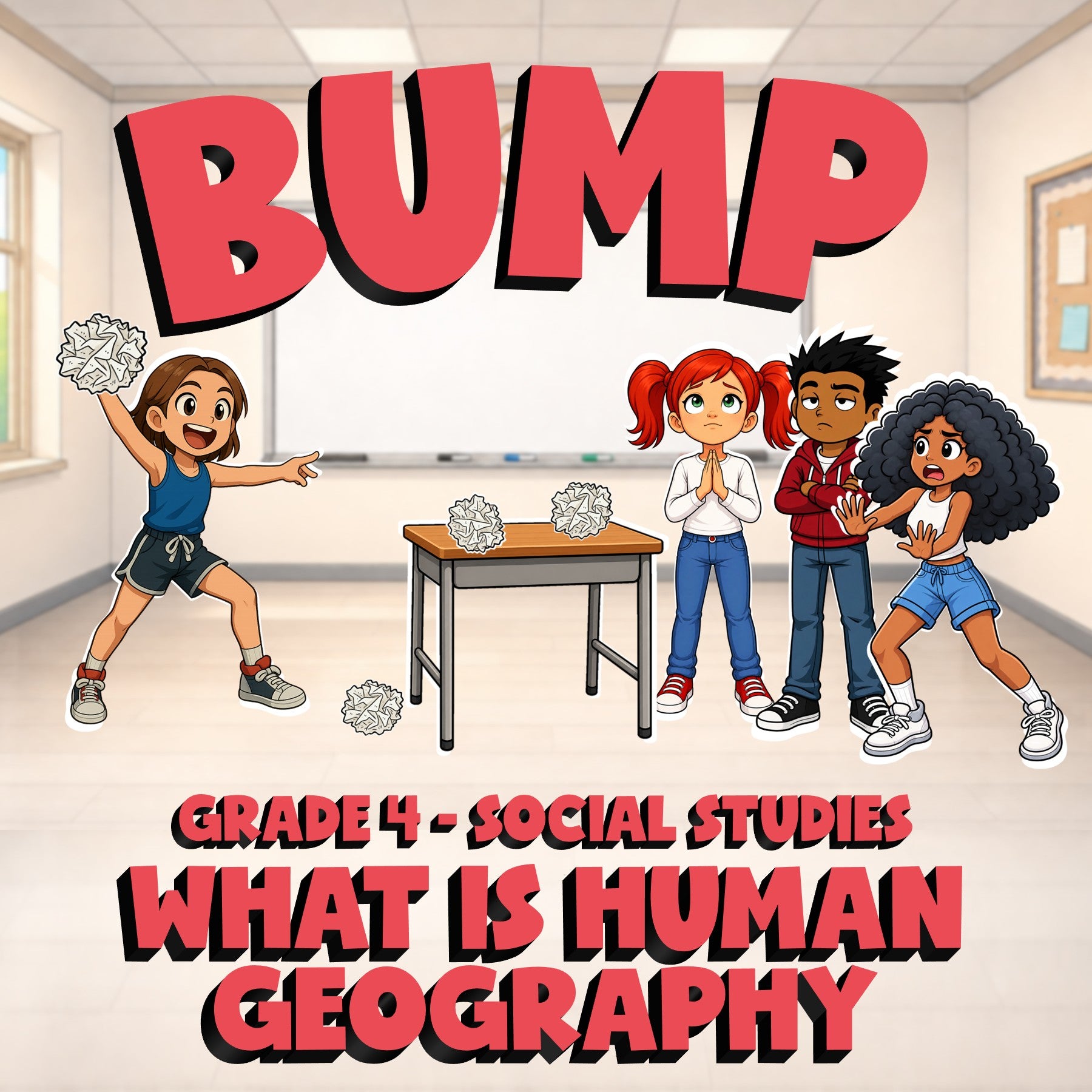 What Is Human Geography BUMP Socials Game - No Prep Grade 4 Review Activity