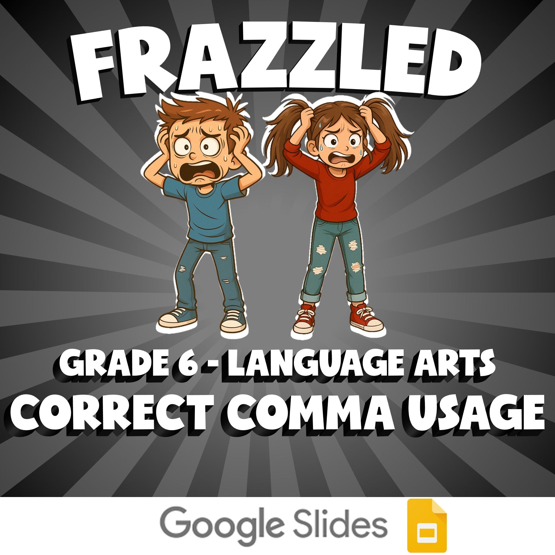 Correct Comma Usage FRAZZLED ELA Game - No Prep Grade 6 Review Activity