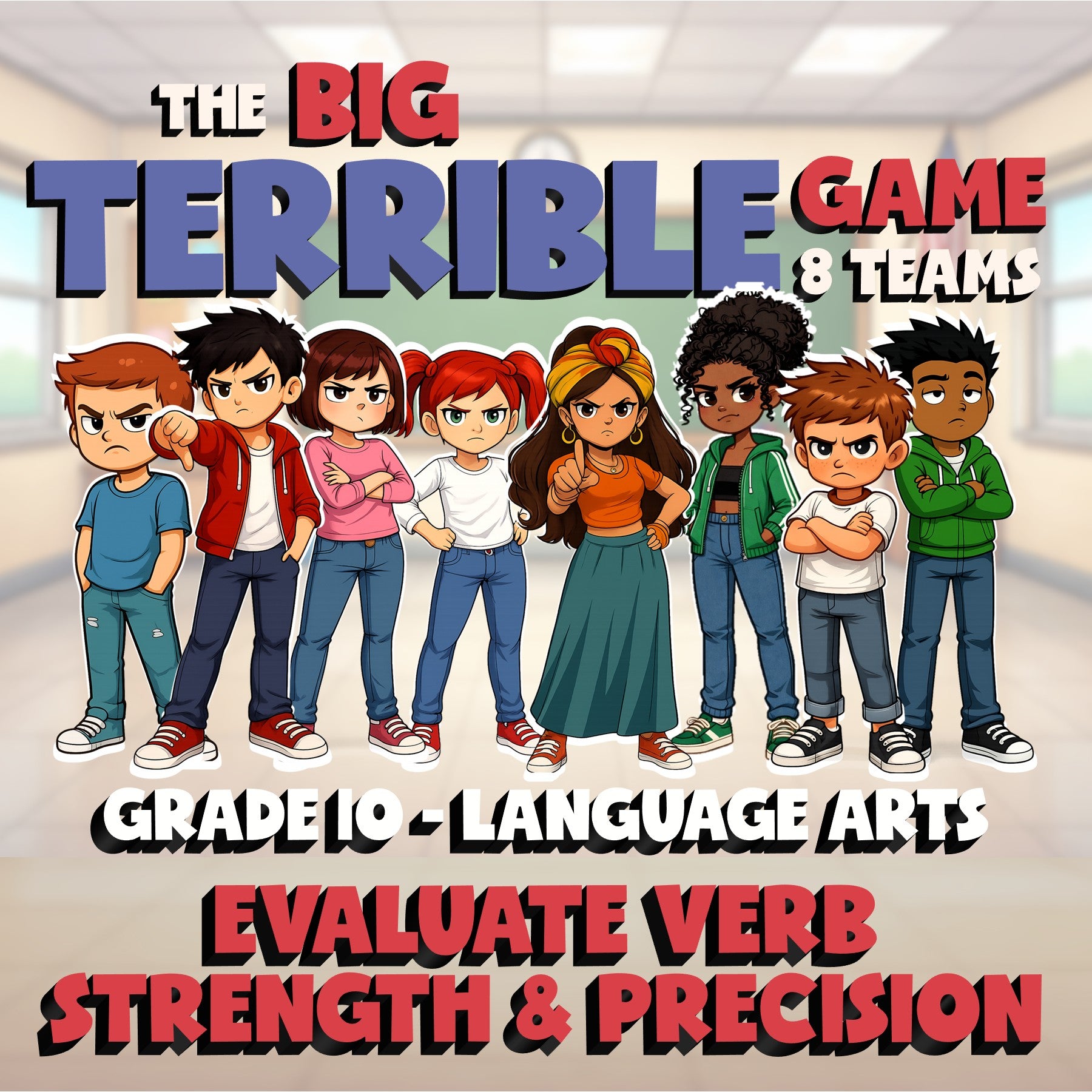 Evaluate Verb Strength & Precision BIG TERRIBLE GAME - Grade 10 ELA Review