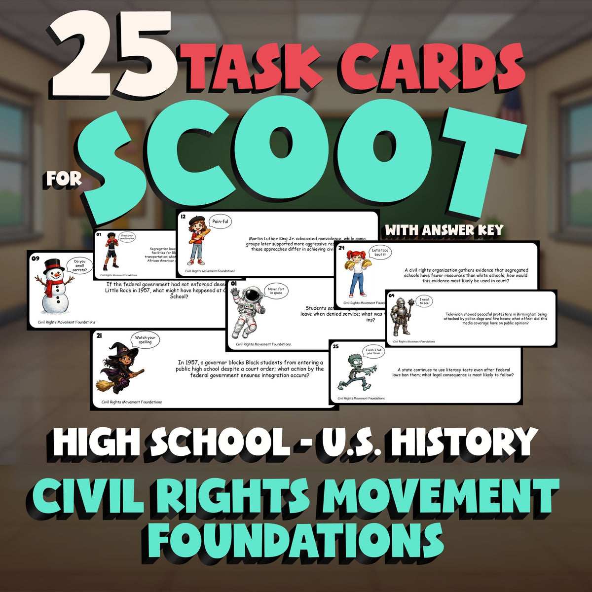 Civil Rights Movement Foundations SCOOT TASK CARDS U.S. History Game - No Prep
