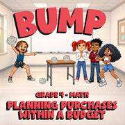 Planning Purchases Within a Budget BUMP Math Game - No Prep Grade 4 Review