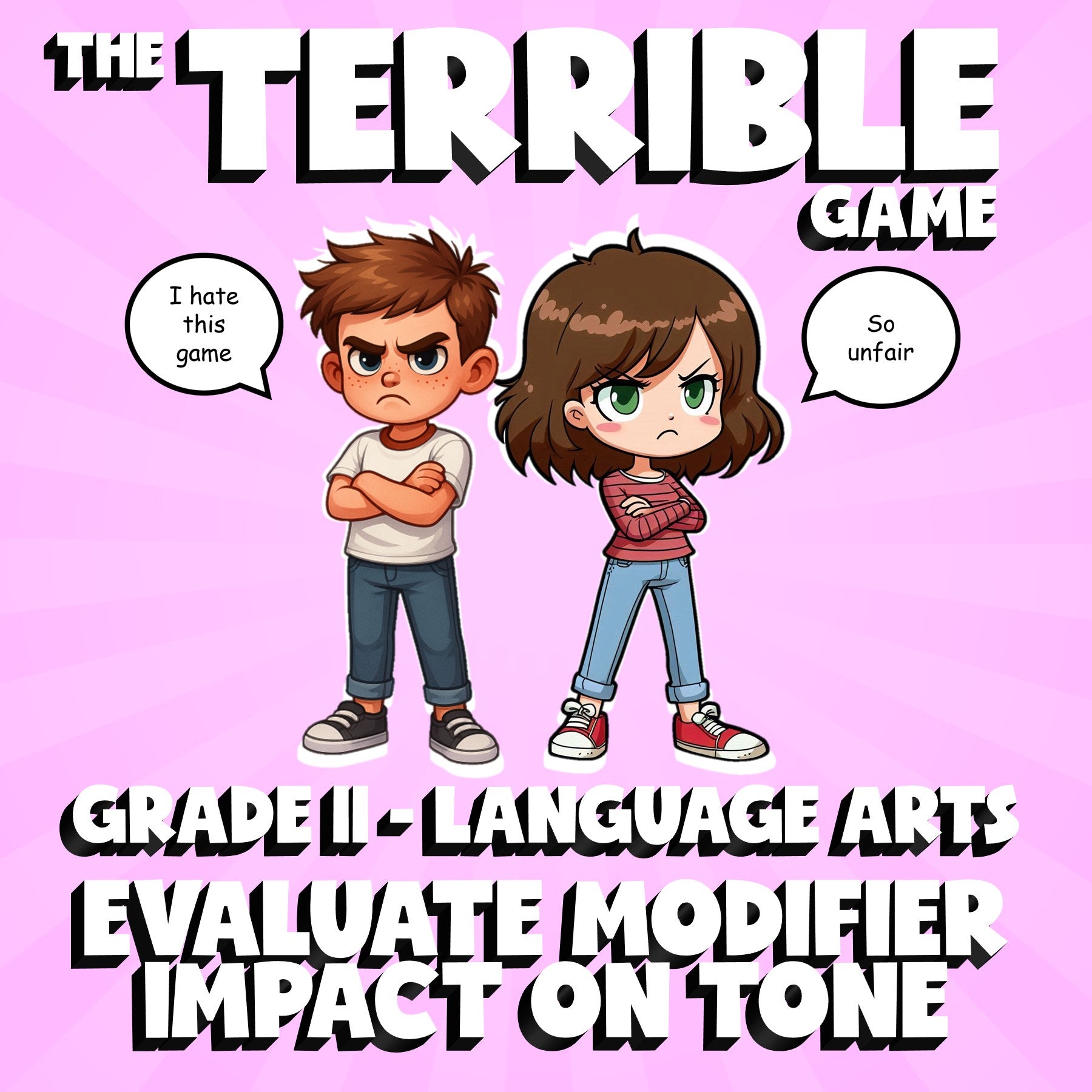 Evaluate Modifier Impact on Tone THE TERRIBLE GAME - No Prep Grade 11 ELA Review