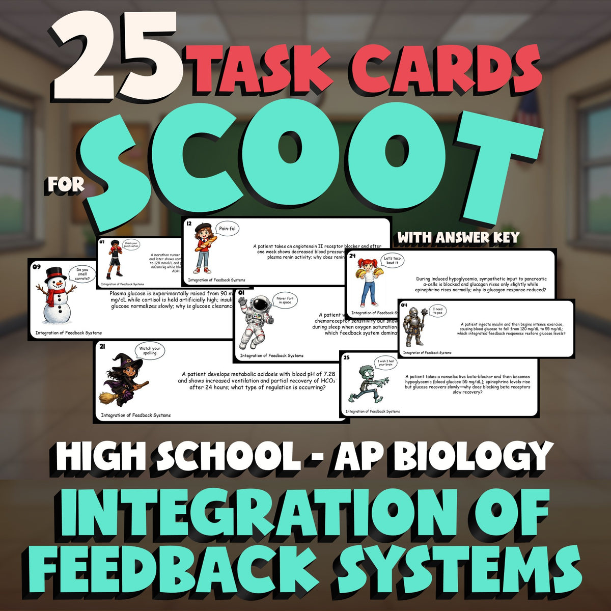 Integration of Feedback Systems SCOOT TASK CARDS Science Game - AP Biology
