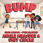 Angle Measure & Unit Circle BUMP Math Game - No Prep PreCalculus Review Activity