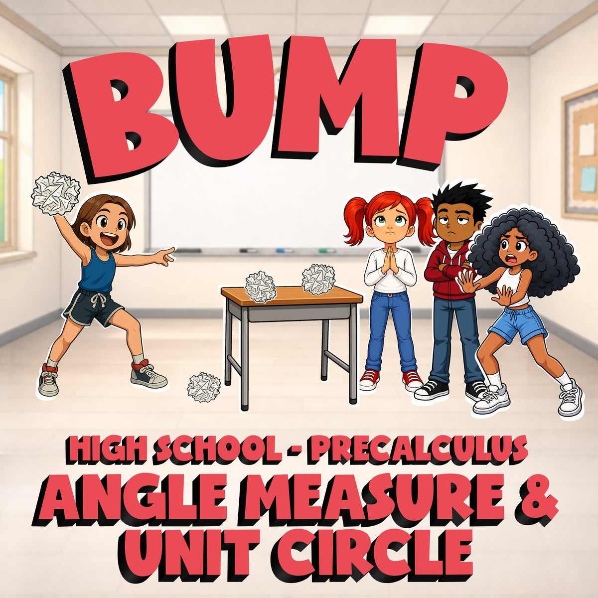 Angle Measure & Unit Circle BUMP Math Game - No Prep PreCalculus Review Activity