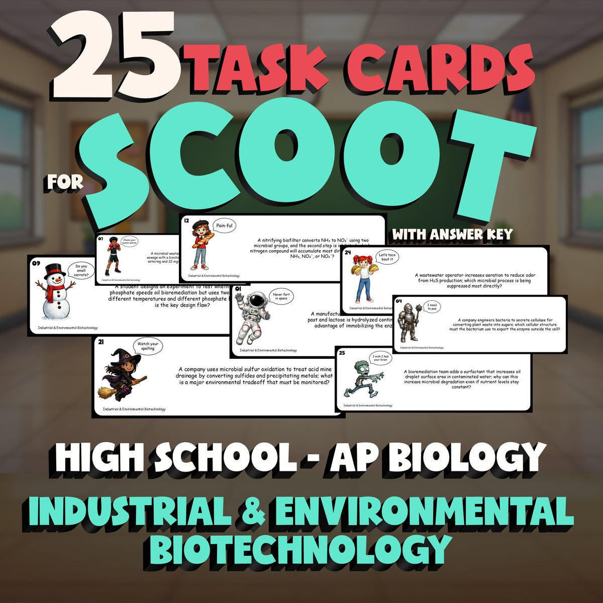 Industrial & Environmental Biotechnology SCOOT TASK CARDS Game AP Biology