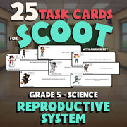 Reproductive System SCOOT TASK CARDS Science Game - No Prep Grade 5 Review
