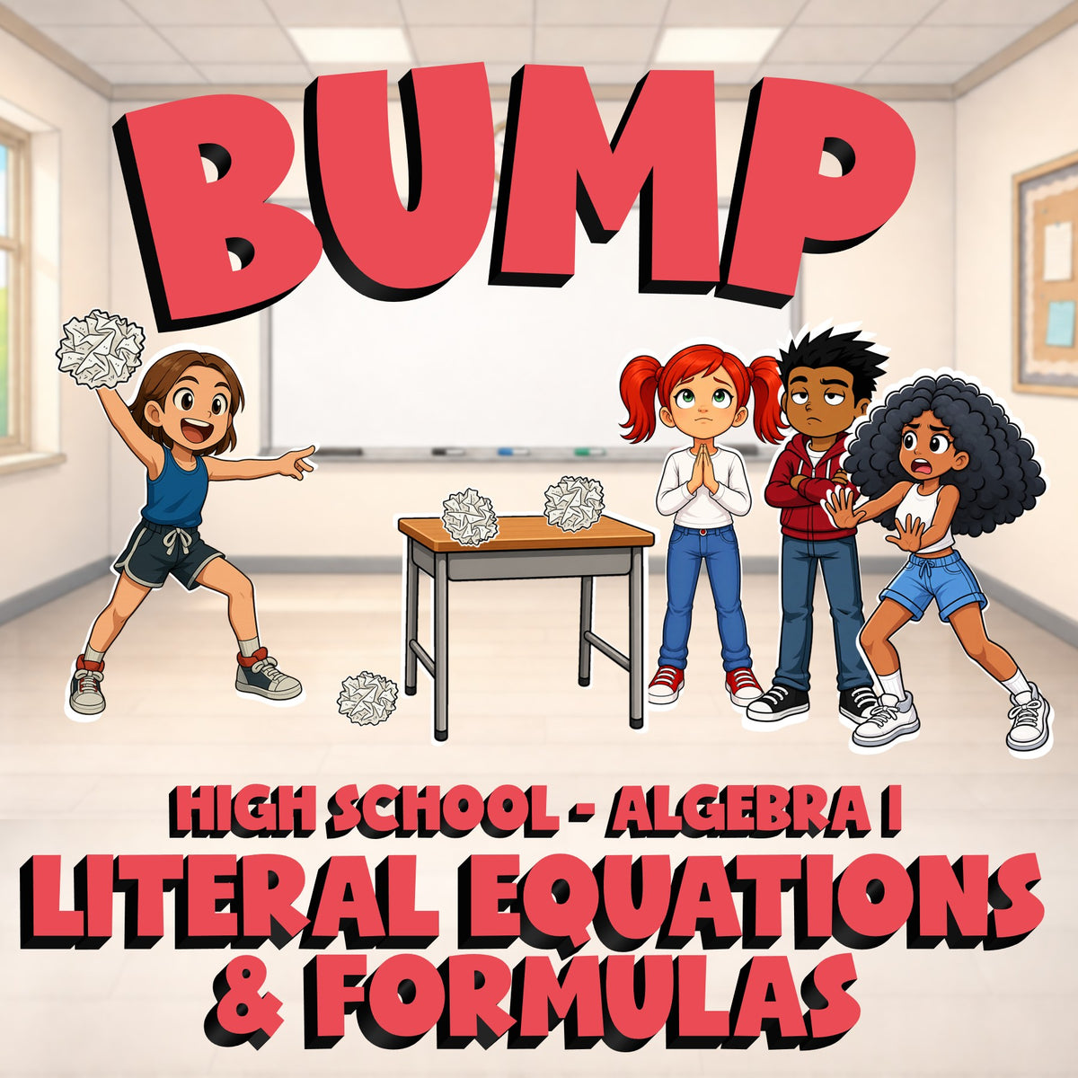 Literal Equations & Formulas BUMP Math Game - No Prep Algebra 1 Review Activity