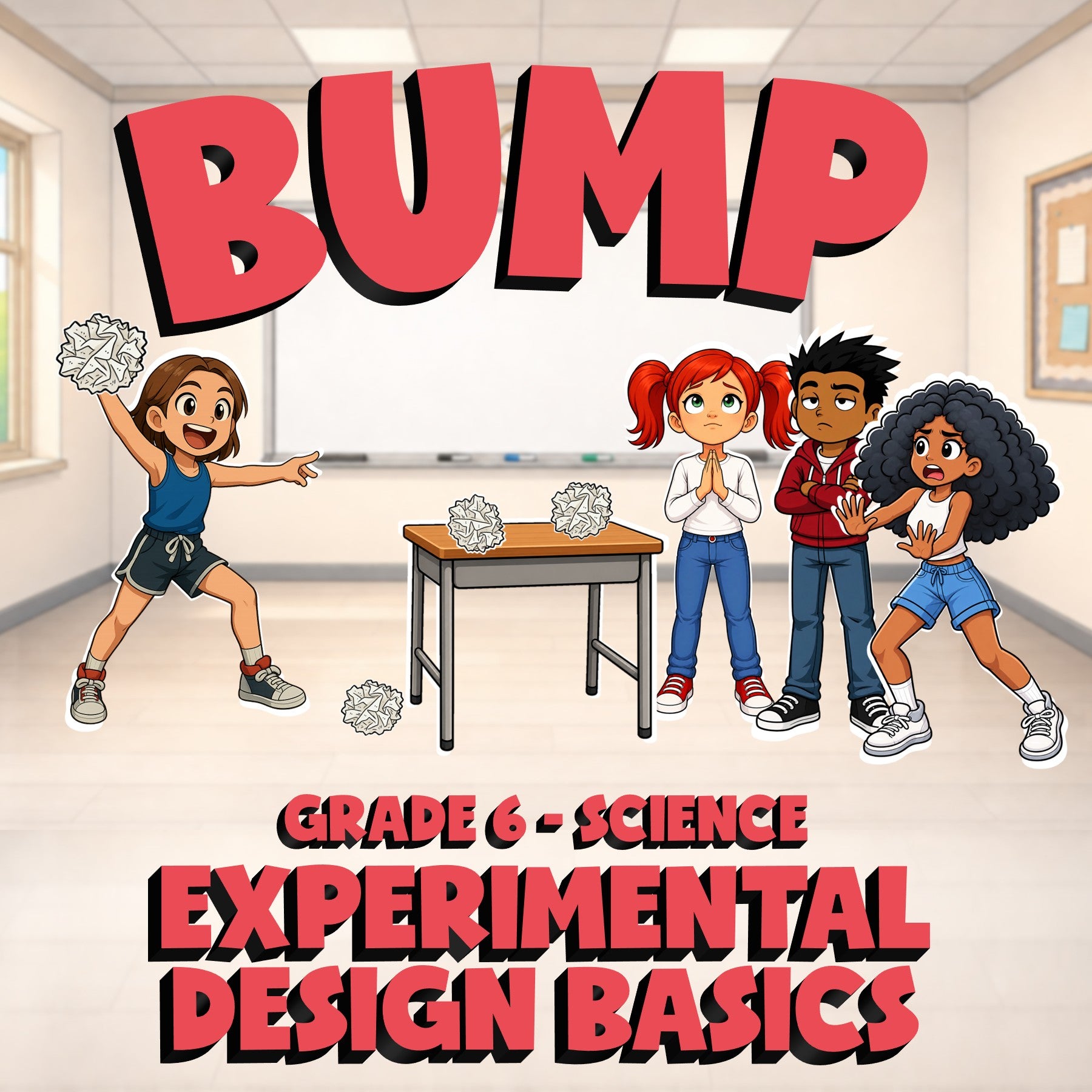 Experimental Design Basics BUMP Science Game - No Prep Grade 6 Review Activity
