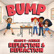 Reflection & Refraction BUMP Science Game - No Prep Grade 5 Review Activity