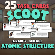 Atomic Structure SCOOT TASK CARDS Science Game - No Prep Grade 7 Review Activity