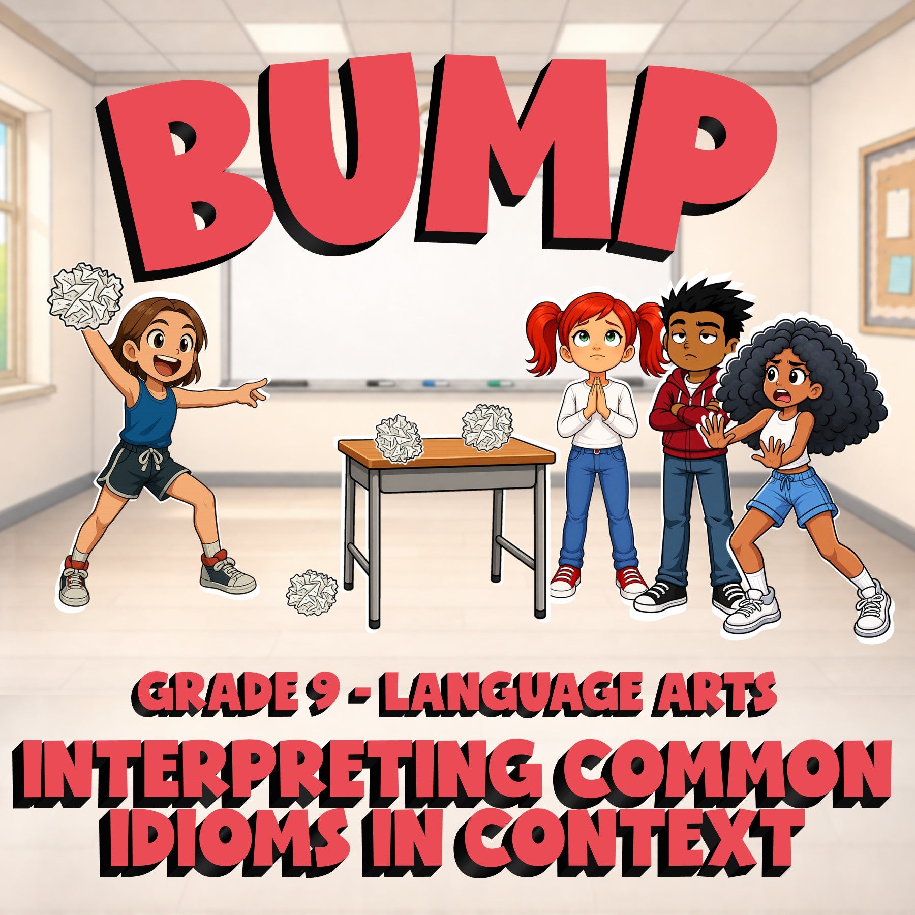 Interpreting Common Idioms in Context BUMP ELA Game - No Prep Grade 9 Review