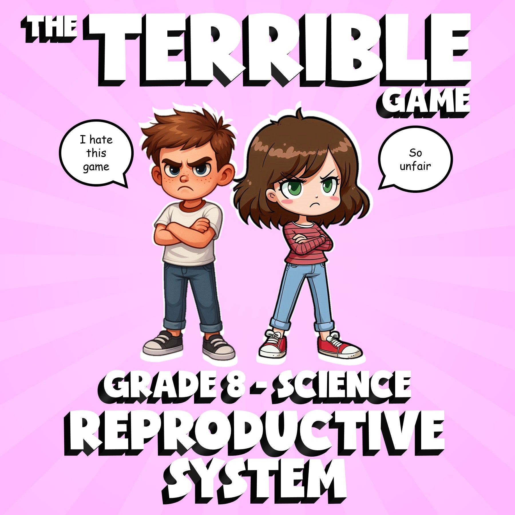 Reproductive System THE TERRIBLE GAME - No Prep Grade 8 Science Review Activity