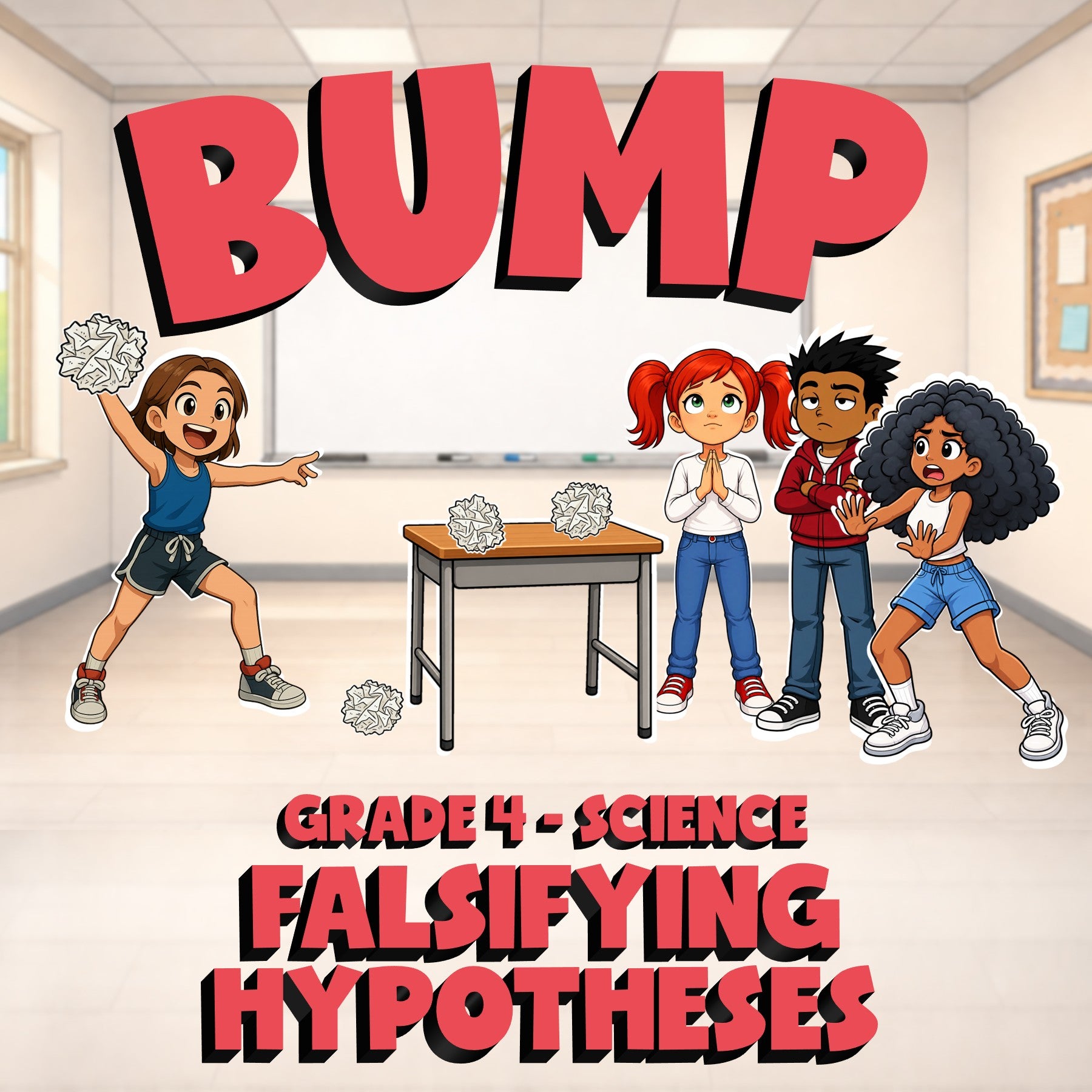 Falsifying Hypotheses BUMP Science Game - No Prep Grade 4 Review Activity