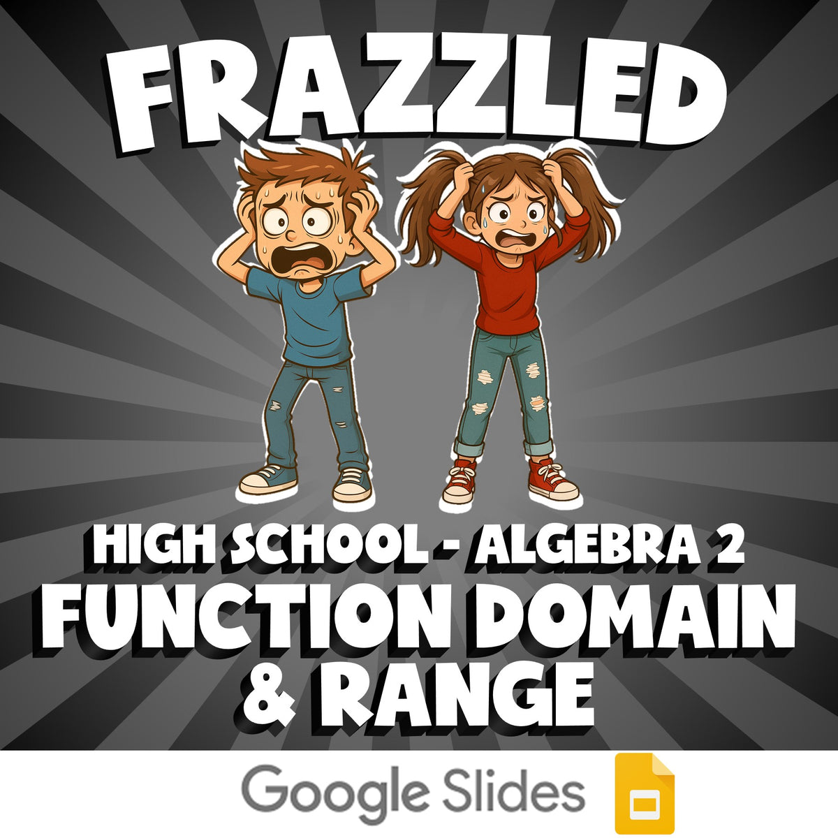 Function Domain & Range FRAZZLED Math Game - No Prep Algebra 2 Review Activity