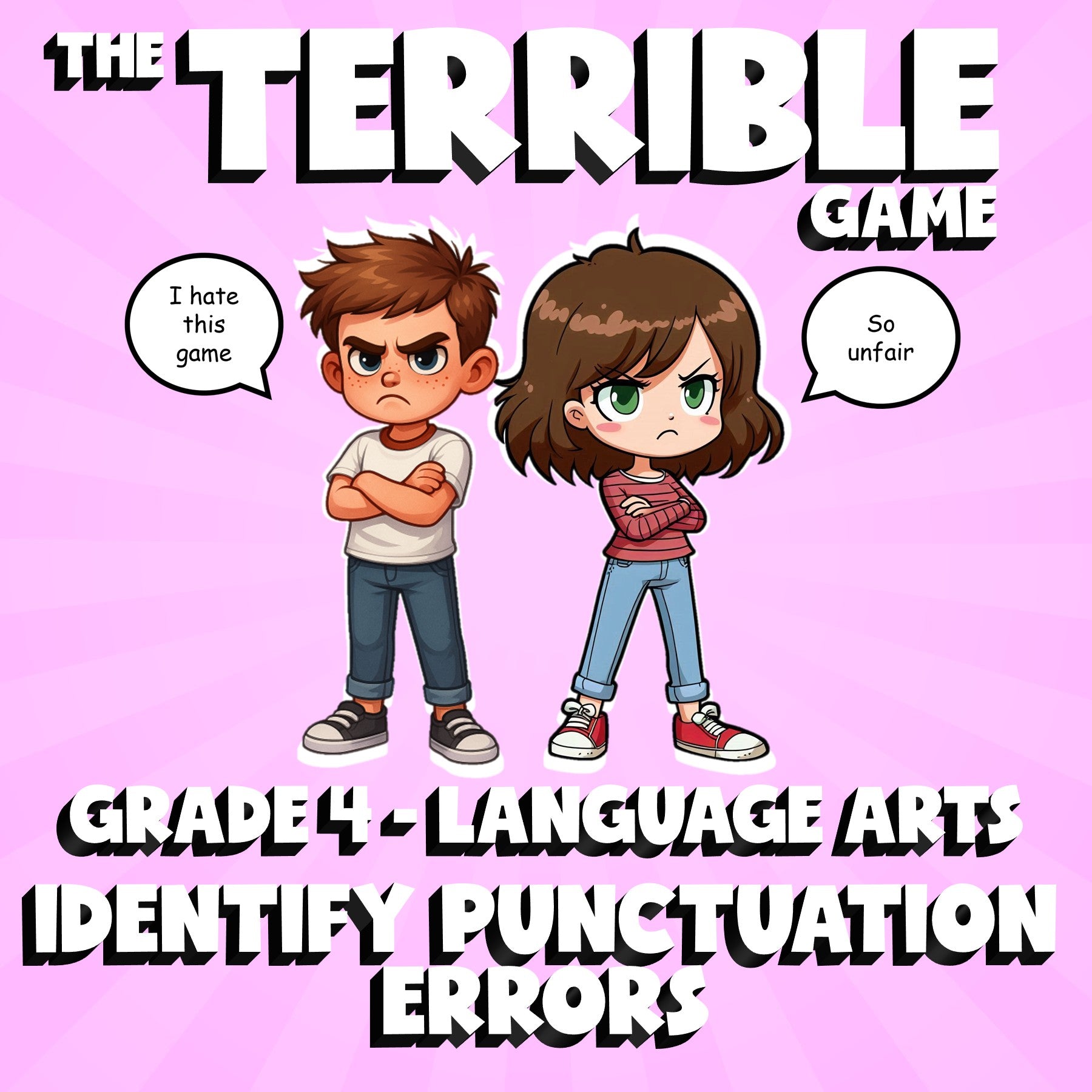 Identify Punctuation Errors THE TERRIBLE GAME - No Prep Grade 4 ELA Review
