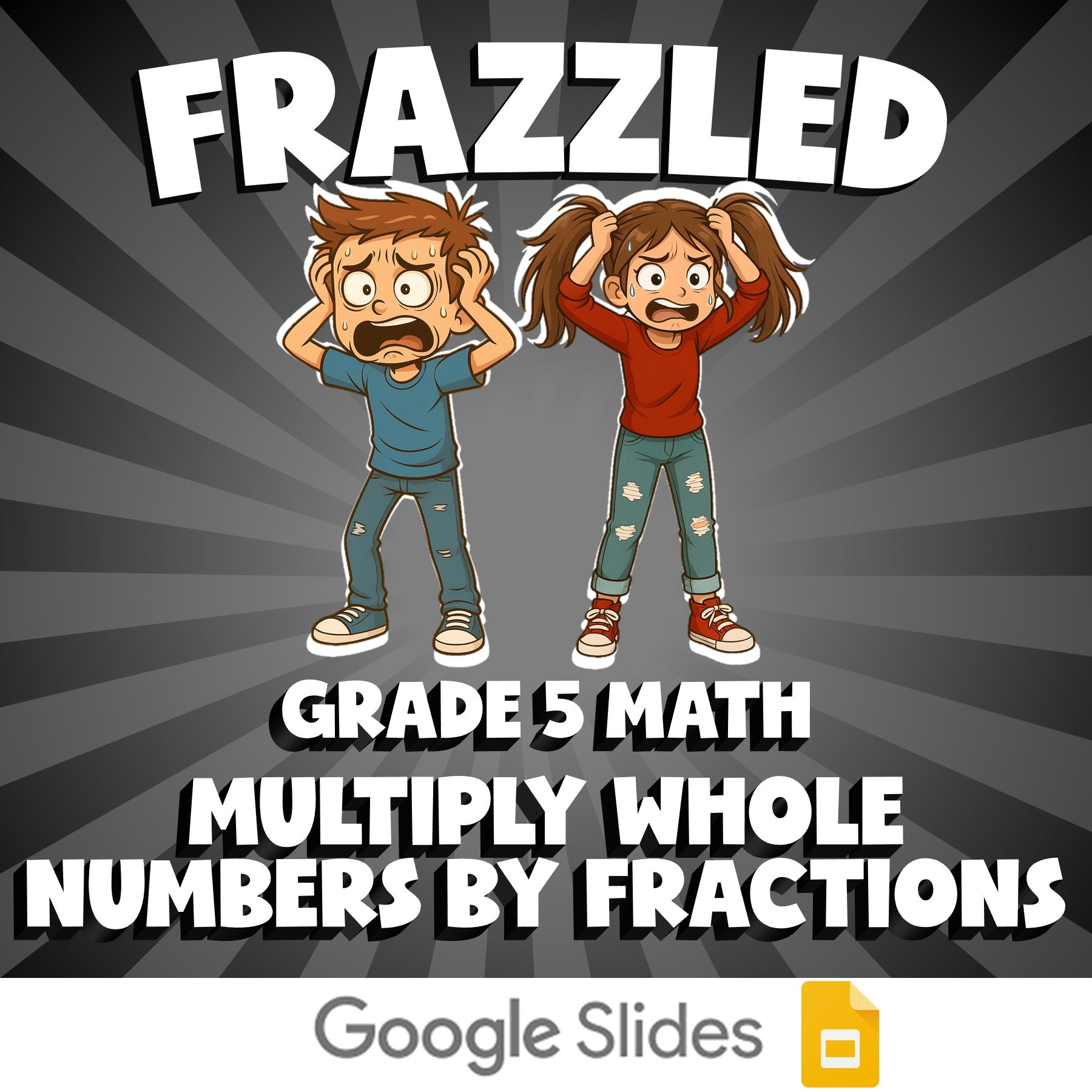 Multiply Whole Numbers by Fractions FRAZZLED Math Game - No Prep Grade 5 Review