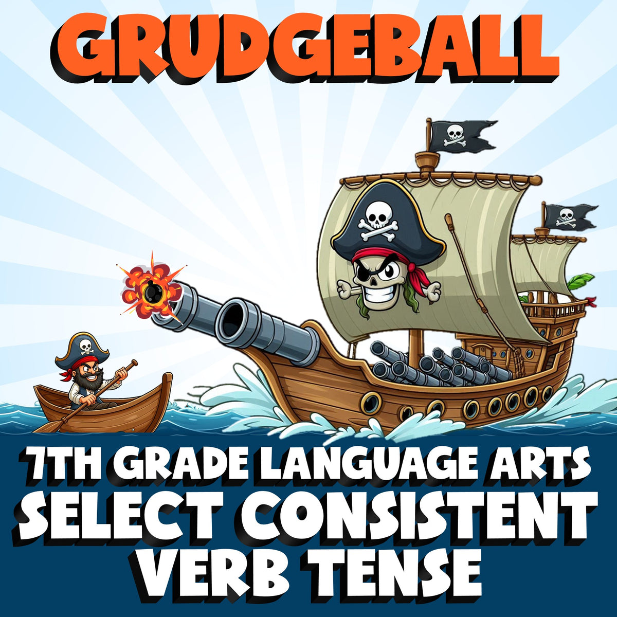 Select Consistent Verb Tense GRUDGEBALL ELA Game - No Prep Grade 7 Review
