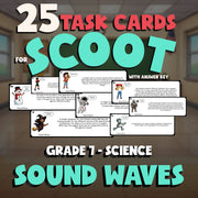 Sound Waves SCOOT TASK CARDS Science Game - No Prep Grade 7 Review Activity