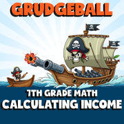 Calculating Income GRUDGEBALL Math Game - No Prep Grade 7 Review Activity