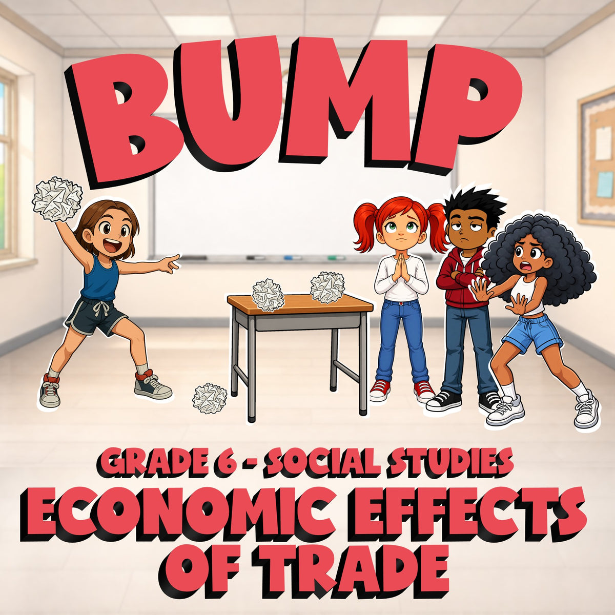 Economic Effects of Trade BUMP Socials Game - No Prep Grade 6 Review Activity