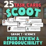 Peer Review & Reproducibility SCOOT TASK CARDS Science Game - No Prep Grade 7