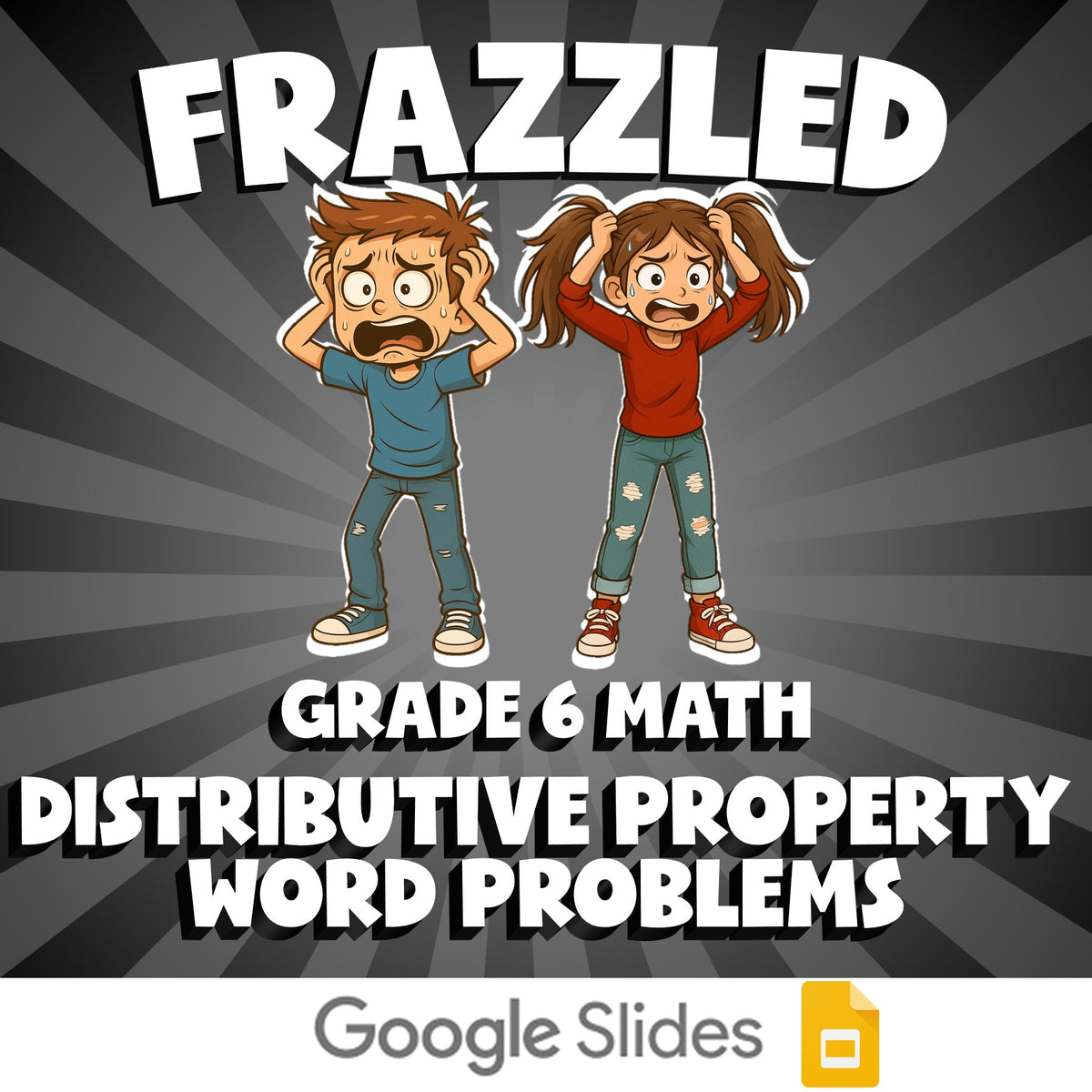 Distributive Property Word Problems FRAZZLED Math Game - No Prep Grade 6 Review