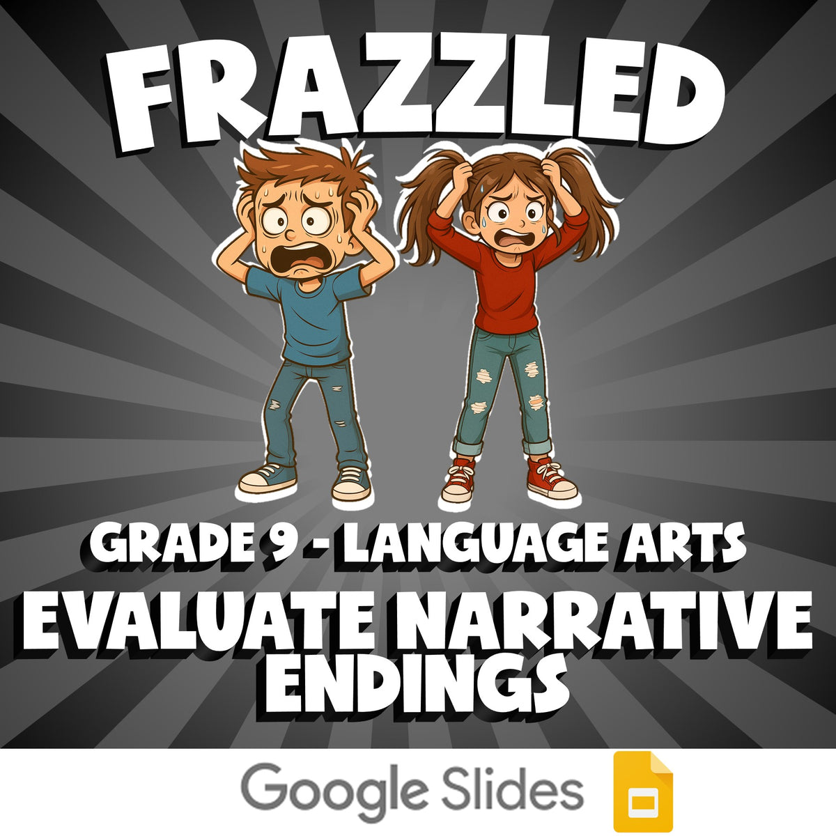 Evaluate Narrative Endings FRAZZLED ELA Game - No Prep Grade 9 Review Activity
