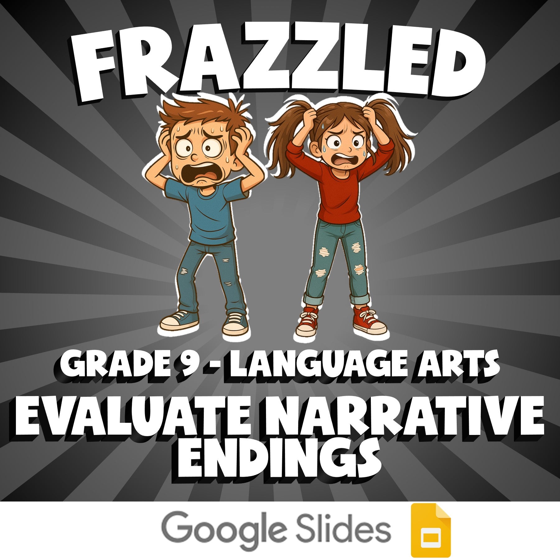 Evaluate Narrative Endings FRAZZLED ELA Game - No Prep Grade 9 Review Activity