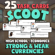 Strong & Weak Currencies SCOOT TASK CARDS Economics Game - No Prep Review