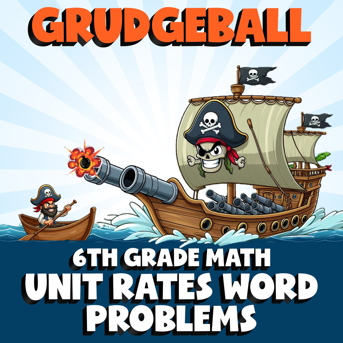 Unit Rates Word Problems GRUDGEBALL Math Game - No Prep Grade 6 Review Activity